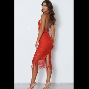 Whitefox Boutique Khaleesi Dress in Cherry Red
